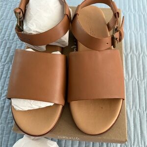 Madewell Brown Leather Sandals with Adjustable Ankle Strap